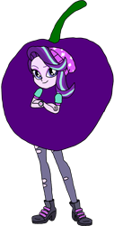 Size: 1127x2217 | Tagged: safe, artist:kigtoons, starlight glimmer, human, pony, equestria girls, g4, clothes, costume, food, food costume, grape, grape costume, humanized, simple background, solo, transparent background