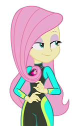 Size: 1214x2017 | Tagged: safe, edit, edited screencap, screencap, fluttershy, equestria girls, equestria girls series, g4, too hot to handle, background removed, clothes, dreamworks face, female, fluttershy's wetsuit, lidded eyes, not a vector, simple background, smug, smugshy, solo, swimsuit, transparent background, wetsuit