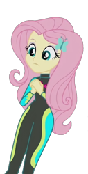 Size: 1116x2193 | Tagged: safe, edit, edited screencap, screencap, fluttershy, human, blue crushed, equestria girls, equestria girls series, g4, background removed, clothes, female, fluttershy's wetsuit, not a vector, simple background, solo, swimsuit, transparent background, wetsuit