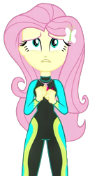 Size: 1142x2048 | Tagged: safe, edit, edited screencap, screencap, fluttershy, aww... baby turtles, equestria girls, equestria girls series, g4, background removed, clothes, female, fluttershy's wetsuit, not a vector, simple background, solo, swimsuit, transparent background, wetsuit