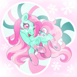 Size: 2000x2000 | Tagged: safe, artist:creeate97, minty, earth pony, pony, g3, high res, solo, winter minty