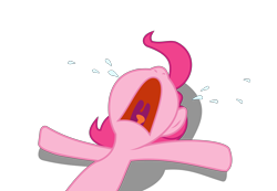 Size: 4000x2774 | Tagged: safe, artist:asrafpie, pinkie pie, earth pony, pony, g4, too many pinkie pies, crying, female, lying down, mare, nose in the air, on back, open mouth, shadow, simple background, transparent background, vector