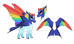 Size: 1920x1152 | Tagged: safe, artist:renhorse, rainbow dash, pony, g4, alternate design, colored wings, multicolored wings, simple background, solo, transparent background, wings