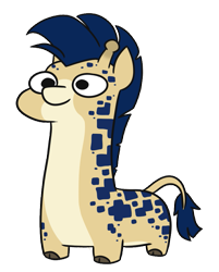 Size: 743x926 | Tagged: safe, artist:jargon scott, oc, oc only, oc:procerus, giraffe, chibi, simple background, solo, squatpony, squatraffe, transparent background