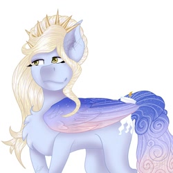 Size: 1500x1500 | Tagged: safe, artist:teonnakatztkgs, oc, oc only, pegasus, pony, bust, chest fluff, ear fluff, pegasus oc, simple background, smiling, solo, white background