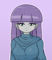 Size: 640x740 | Tagged: safe, alternate version, artist:batipin, maud pie, equestria girls, g4, breasts, busty maud pie, female, looking at you, solo