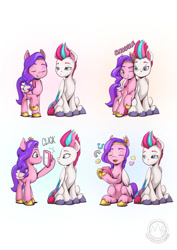 Size: 955x1351 | Tagged: safe, artist:mysticalpha, pipp petals, zipp storm, pegasus, pony, g5, my little pony: a new generation, cellphone, cute, female, happy, headband, jewelry, mare, phone, royal sisters (g5), selfie, siblings, sisters, snuggling, tiara, unshorn fetlocks