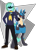 Size: 1894x2645 | Tagged: safe, artist:samsailz, oc, oc:sailz, cyborg, lucario, robot, anthro, amputee, artificial wings, augmented, clothes, cybernatic wings, lineless, mega stone, neckerchief, pokémon, pokémon trainer, prosthetic limb, prosthetic wing, prosthetics, simple background, sweater, transparent background, turtleneck, wings