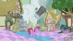 Size: 640x360 | Tagged: safe, screencap, berry punch, berryshine, earth pony, pony, g4, season 2, the return of harmony, animated, chaos, discorded landscape, eyes closed, female, gif, gifs.com, mare, open mouth, sneezing, solo