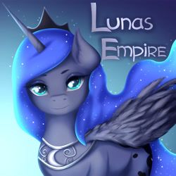 Size: 6000x6000 | Tagged: safe, artist:ottava, princess luna, g4, gradient background, looking at you, modified accessory, second life, solo