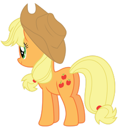 Size: 2421x2477 | Tagged: safe, artist:rainbowderp98, applejack, earth pony, pony, g4, griffon the brush off, .svg available, applejack's hat, butt, cowboy hat, female, full body, green eyes, hat, high res, hooves, mare, plot, rear view, simple background, smiling, solo, standing, tail, transparent background, vector