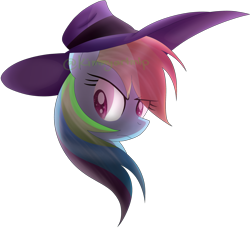 Size: 3019x2754 | Tagged: safe, artist:kimmyartmlp, rainbow dash, pegasus, pony, g4, bust, crossover, darkwing duck, female, hat, high res, simple background, solo, transparent background