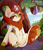 Size: 4284x5000 | Tagged: safe, artist:xsatanielx, autumn blaze, kirin, g4, absurd resolution, bedroom eyes, belly, belly button, bucket, cloud, cloven hooves, female, horn, leonine tail, looking at you, mare, outdoors, patreon, patreon logo, scenery, sky, smiling, smiling at you, solo, tail, tree, underhoof, water