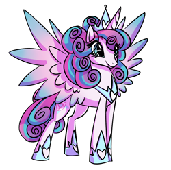 Size: 2716x2696 | Tagged: safe, artist:fotia-kouneli, princess flurry heart, alicorn, pony, g4, crown, female, high res, jewelry, older, older flurry heart, regalia, simple background, smiling, spread wings, white background, wings