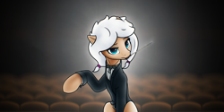 Size: 5352x2676 | Tagged: safe, artist:d30-nt00rg, oc, oc only, earth pony, pony, bowtie, clothes, conductor, earth pony oc, female, solo, suit