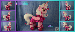 Size: 5834x2500 | Tagged: safe, artist:kiashone, oc, oc:mary sue, clothes, dress, hoof shoes, irl, photo, plushie, text