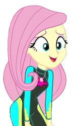 Size: 682x1196 | Tagged: safe, edit, edited screencap, screencap, fluttershy, aww... baby turtles, equestria girls, g4, my little pony equestria girls: better together, background removed, clothes, fluttershy's wetsuit, magical geodes, not a vector, simple background, solo, swimsuit, transparent background, wetsuit
