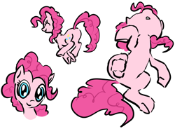 Size: 1762x1298 | Tagged: safe, artist:saltycube, derpibooru exclusive, pinkie pie, earth pony, pony, g4, cute, eyes closed, female, happy, jumping, lying down, mare, on back, simple background, smiling, solo, white background