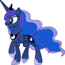 Size: 2997x3000 | Tagged: safe, artist:valadrem, princess luna, alicorn, pony, g4, season 4, twilight's kingdom, .svg available, female, high res, open mouth, raised hoof, simple background, solo, transparent background, vector