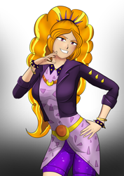 Size: 2894x4093 | Tagged: safe, artist:symptom99, adagio dazzle, equestria girls, g4, butt touch, female, gritted teeth, hand on butt, looking at you, solo