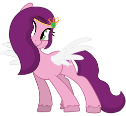 Size: 8000x7367 | Tagged: safe, artist:klewgcg, artist:laszlvfx, edit, vector edit, pipp petals, pegasus, pony, g4, g5, my little pony: a new generation, adorapipp, base used, cute, female, g5 to g4, hair over one eye, mare, simple background, smiling, solo, spread wings, transparent background, unshorn fetlocks, vector, wings