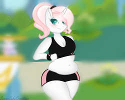 Size: 1182x944 | Tagged: safe, artist:sugarcubecreationz, oc, oc:sweetheart, anthro, breasts, chubby, female, plump, solo