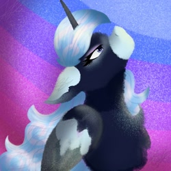 Size: 1500x1500 | Tagged: safe, artist:teonnakatztkgs, oc, oc only, alicorn, pony, abstract background, alicorn oc, eyelashes, horn, looking up, solo, wings