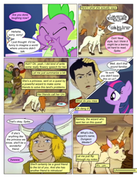 Size: 612x792 | Tagged: safe, artist:newbiespud, edit, edited screencap, screencap, spike, twilight sparkle, human, pony, unicorn, comic:friendship is dragons, g4, bust, comic, dialogue, female, male, mare, screencap comic, unicorn twilight