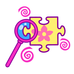 Size: 768x768 | Tagged: safe, artist:vernorexia, puzzlemint, g3, cutie mark, cutie mark only, flower, magnifying glass, no pony, puzzle, simple background, transparent background, vector