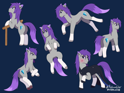 Size: 3085x2322 | Tagged: safe, artist:autumnsfur, oc, oc only, oc:glitter stone, earth pony, pony, g5, my little pony: a new generation, blue eyes, blushing, clothes, diamond, digital art, dress, female, gray coat, grey fur, high res, hooves, hooves to the chest, lying down, mare, on back, purple mane, resting, simple background, spread hooves, trotting