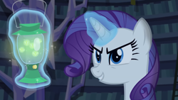 Size: 1920x1080 | Tagged: safe, screencap, rarity, pony, unicorn, g4, scare master, firefly lamp, library, solo, twilight's castle