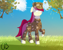 Size: 1280x1024 | Tagged: safe, artist:greenmarta, roseluck, earth pony, pony, g4, clothes, grass, military, military uniform, raised hoof, soldier, solo, uniform