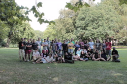 Size: 5184x3456 | Tagged: safe, human, brony, convention, group photo, hungary, irl, irl human, meeting, outdoors, photo, picnic