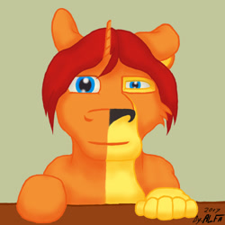 Size: 1000x1000 | Tagged: safe, artist:alfa007, oc, oc:alfa, big cat, lion, pony, unicorn