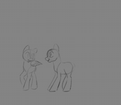 Size: 640x552 | Tagged: safe, artist:horse-time-babey, animated, butt, doodle, duo, flying, frame by frame, gif, happy, looking at each other, looking at someone, loop, plot, sketch, standing, trotting, watching