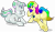 Size: 8700x5100 | Tagged: safe, artist:rainbowtashie, oc, oc:glossy granite, oc:rainbow tashie, earth pony, pony, unicorn, butt, commissioner:bigonionbean, cutie mark, dummy thicc, extra thicc, female, flank, fusion, fusion:cloudy quartz, fusion:twilight velvet, glasses, lying down, mare, plot, simple background, the ass was fat, transparent background, writer:bigonionbean