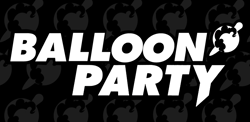 Size: 800x389 | Tagged: safe, balloon party, 2012, brony music, grayscale, knife party, logo, monochrome, parody
