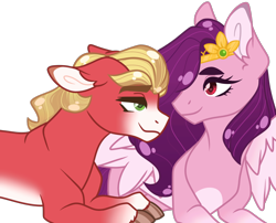 Size: 1414x1142 | Tagged: safe, artist:buttercuplsqueen, pipp petals, sprout cloverleaf, earth pony, pegasus, pony, g5, my little pony: a new generation, adorapipp, cute, female, looking at each other, looking at someone, male, mare, ship:cloverpetals, shipping, simple background, sproutbetes, stallion, straight, transparent background