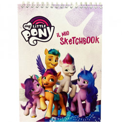 Size: 700x700 | Tagged: safe, hitch trailblazer, izzy moonbow, pipp petals, sunny starscout, zipp storm, earth pony, pegasus, pony, unicorn, g5, my little pony: a new generation, official, 3d, group, italian, mane five, merchandise, sketchbook