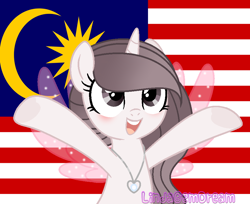 Size: 924x754 | Tagged: safe, artist:lindagemdream, oc, oc only, pony, base used, flag, malaysia, solo