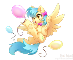 Size: 3664x3000 | Tagged: safe, artist:dedfriend, oc, oc only, oc:lrivulet, oc:zoran, oc:左岸, pegasus, pony, balloon, butt, chest fluff, ear fluff, eyelashes, heart, high res, hoof heart, hooves, leg fluff, open mouth, open smile, pegasus oc, plot, simple background, smiling, solo, spread wings, tail, transparent background, underhoof, wings