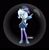 Size: 686x701 | Tagged: safe, artist:carlosuriel13, trixie, equestria girls, g4, black background, bubble, female, in bubble, open mouth, open smile, pointing, simple background, smiling, solo, standing