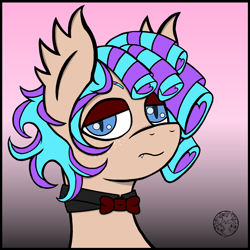 Size: 4000x4000 | Tagged: safe, artist:dice-warwick, oc, oc:kraft rook castle fheu, bat pony, bowtie, curly hair, curly mane, femboy, male, stallion