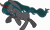 Size: 5569x3370 | Tagged: safe, artist:shootingstarsentry, oc, oc:nightshade (digimonlover101), changepony, hybrid, absurd resolution, crying, female, gradient horn, horn, interspecies offspring, offspring, parent:king sombra, parent:queen chrysalis, parents:chrysombra, running, simple background, solo, transparent background, vector