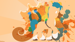 Size: 3840x2160 | Tagged: safe, artist:1alexgreen1, hitch trailblazer, earth pony, pony, g5, my little pony: a new generation, abstract background, coat markings, cutie mark, high res, male, signature, socks (coat markings), solo, stallion, sunburst background, wallpaper