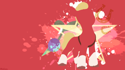 Size: 3840x2160 | Tagged: safe, artist:1alexgreen1, sprout cloverleaf, earth pony, pony, g5, my little pony: a new generation, abstract background, cutie mark, high res, male, red, red background, signature, solo, stallion, stars, wallpaper