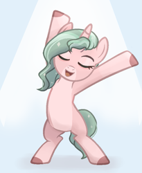 Size: 677x826 | Tagged: safe, artist:n6lla, pony, unicorn, bipedal, female, mare, pale belly, solo