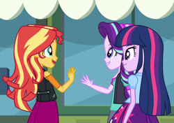 Size: 1024x720 | Tagged: safe, artist:emeraldblast63, starlight glimmer, sunset shimmer, twilight sparkle, comic:the tale of two sunsets, equestria girls, g4, my little pony equestria girls: better together, story in the source, story included