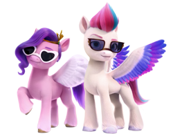 Size: 1369x1080 | Tagged: safe, edit, editor:pipp_petal, pipp petals, zipp storm, pegasus, pony, g5, my little pony: make your mark, official, cute, duo, female, royal sisters (g5), siblings, simple background, sisters, transparent background
