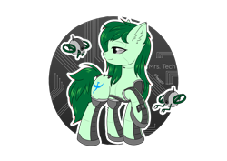 Size: 3508x2480 | Tagged: safe, artist:hugo231929, cyborg, earth pony, pony, amputee, drone, high res, prosthetic limb, prosthetics, simple background, smiling, solo, technology, transparent background